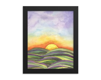 Framed poster from Original Watercolor, 'Sunrise'