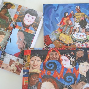 Briefpapier Set mit Originalkunstwerk, Frauen März, Briefpapier Set, Frauenpower, multikulturelle Kunst, Schulanfang, Frauenrechte, Vielfalt Kunst