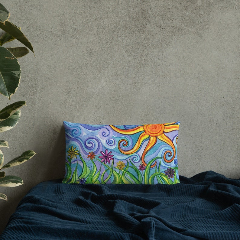 Premium Pillow with Original Art 'Sunny Skies' image 7