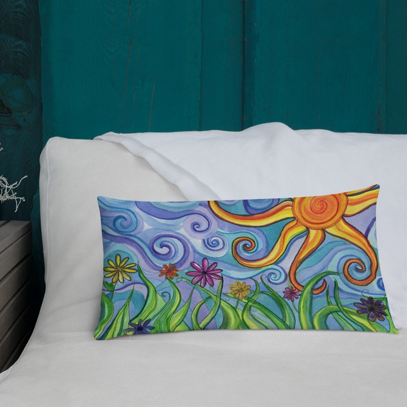 Premium Pillow with Original Art 'Sunny Skies' image 6