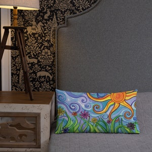 Premium Pillow with Original Art 'Sunny Skies' image 9