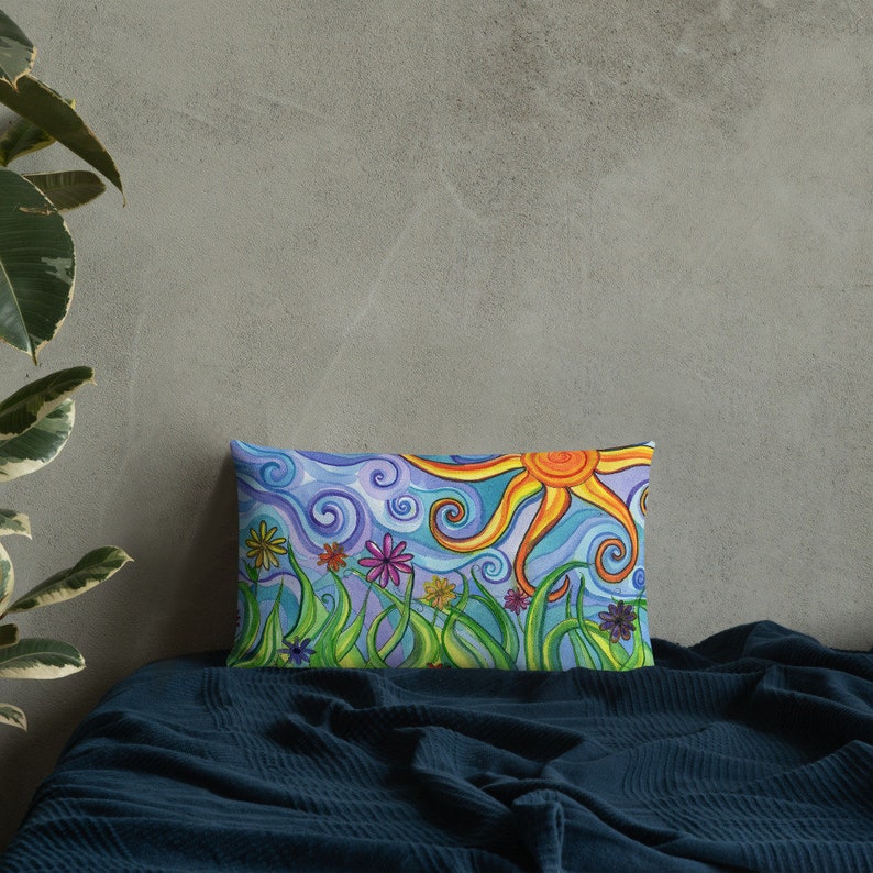 Premium Pillow with Original Art 'Sunny Skies' image 3