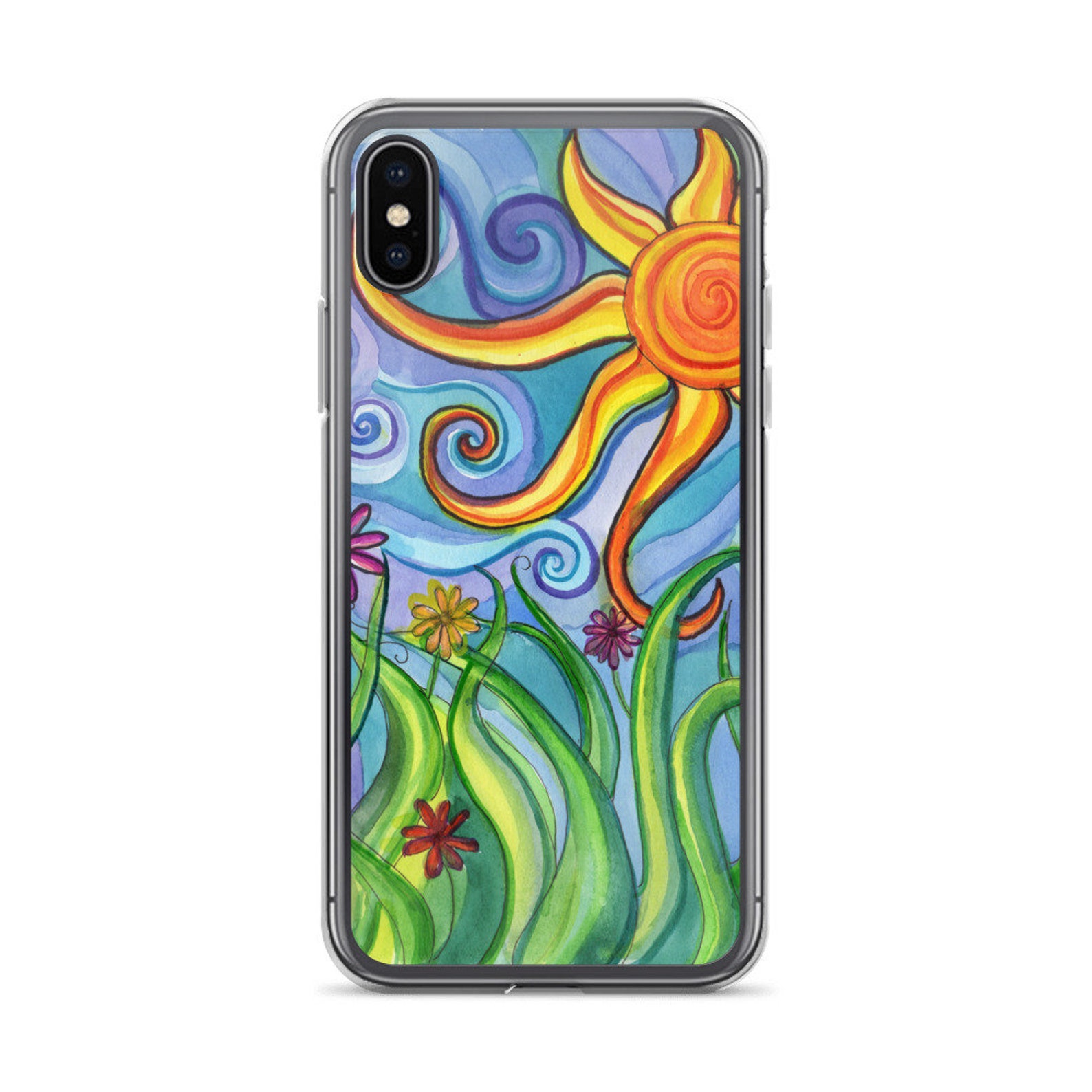 IPhone Case With Original Art, iPhone 6, 7, 8, X, Plus, Sun Art Phone