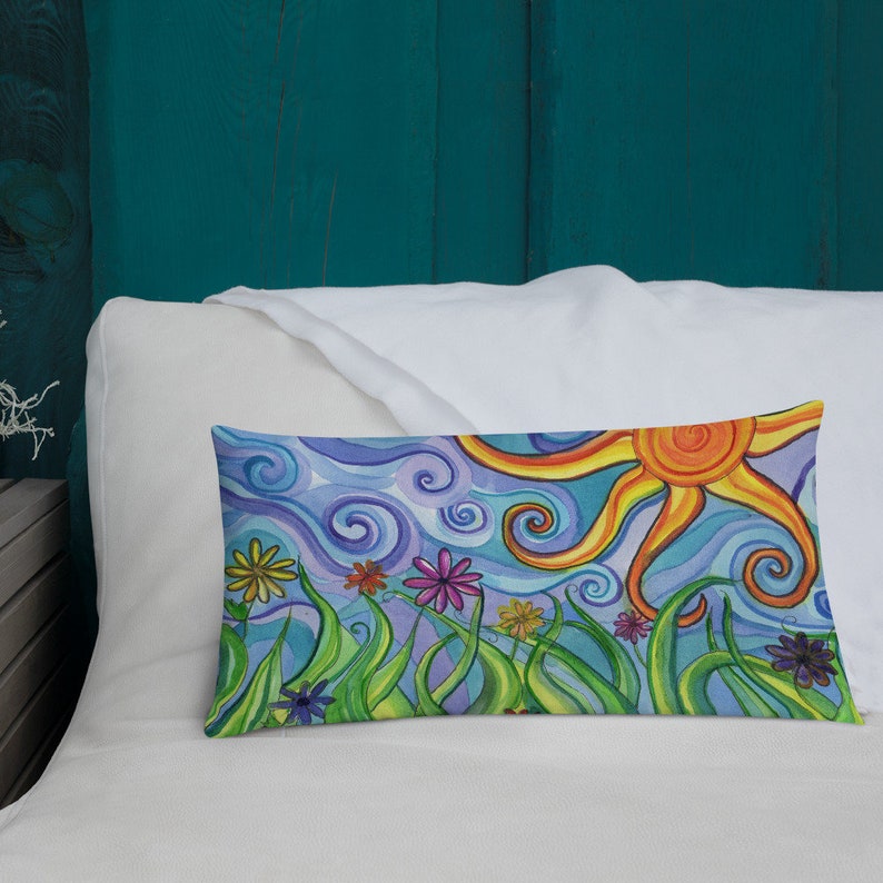 Premium Pillow with Original Art 'Sunny Skies' image 2