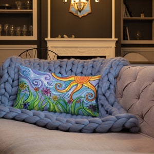 Premium Pillow with Original Art 'Sunny Skies' image 10