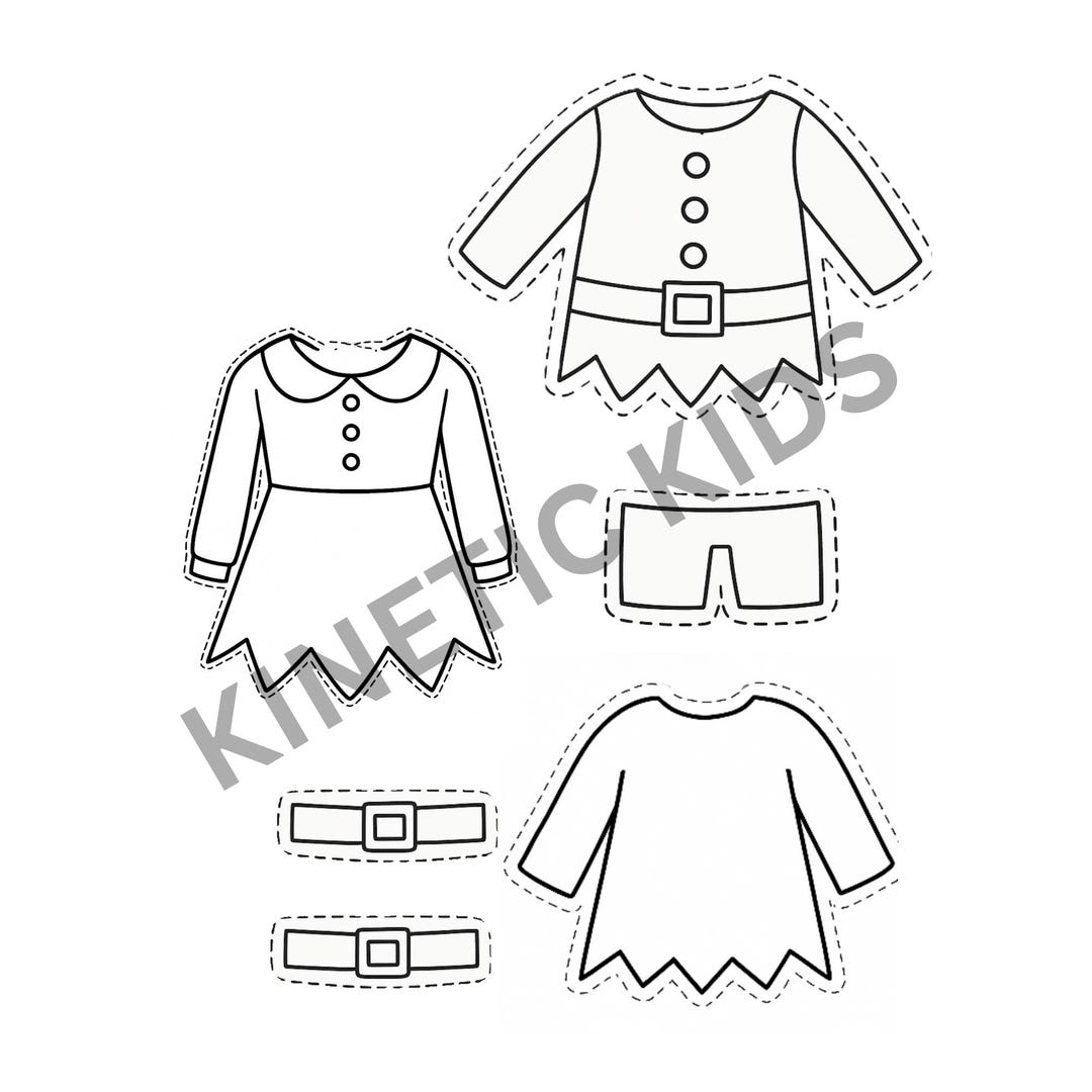 Build-an-elf Printable Kit – DIY Christmas Elf Coloring Pages (digital ...
