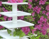 Cupcake Display Stand, Party and Wedding Table Setting, Spring Shower Decor, 5 Tier Square Style