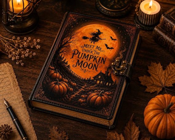 Pumpkin Moon Journal | Halloween Journal | Witchy Notebook | Dark Academia Journal | Autumn Gift | Spooky Season Journal