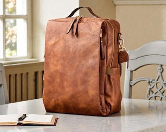Personalized handmade leather backpack, Travel Rucksack, Vintage backpack, leather backpack for men, laptop backpack | Father's Day Gift