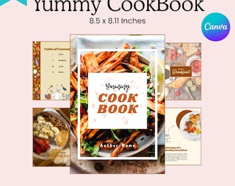 Plantilla de libro de cocina familiar personalizado, libro de recetas de 35 páginas (descarga digital)