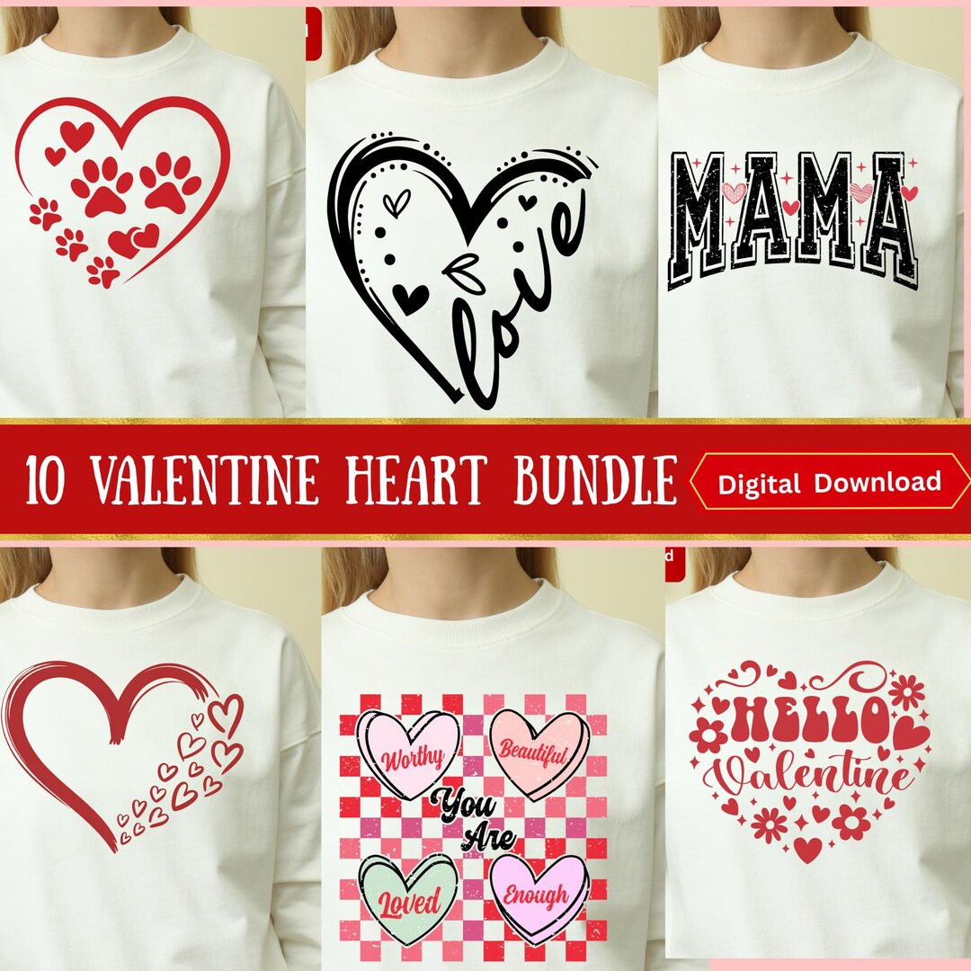 Valentine's Day SVG Bundle | XOXO Heart PNG & Coquette Sublimation ...