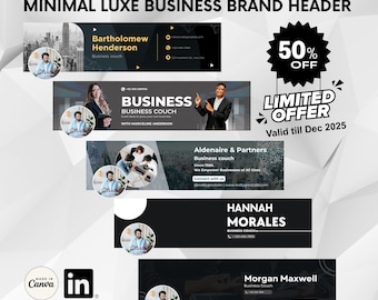 Business 2026 LinkedIn Banner, Banners LinkedIn, Personal branding, LinkedIn header, LinkedIn Banner Templates, Editable LinkedIn templates