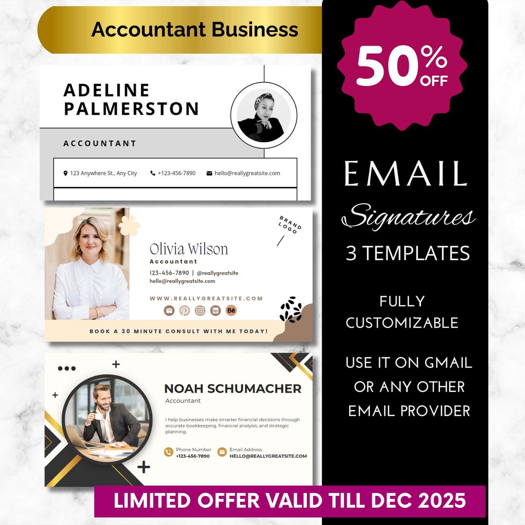 Accountant Email Signature Template Bundle Finance Professional Email accountant-email-signature-template-bundle-finance-professional-email