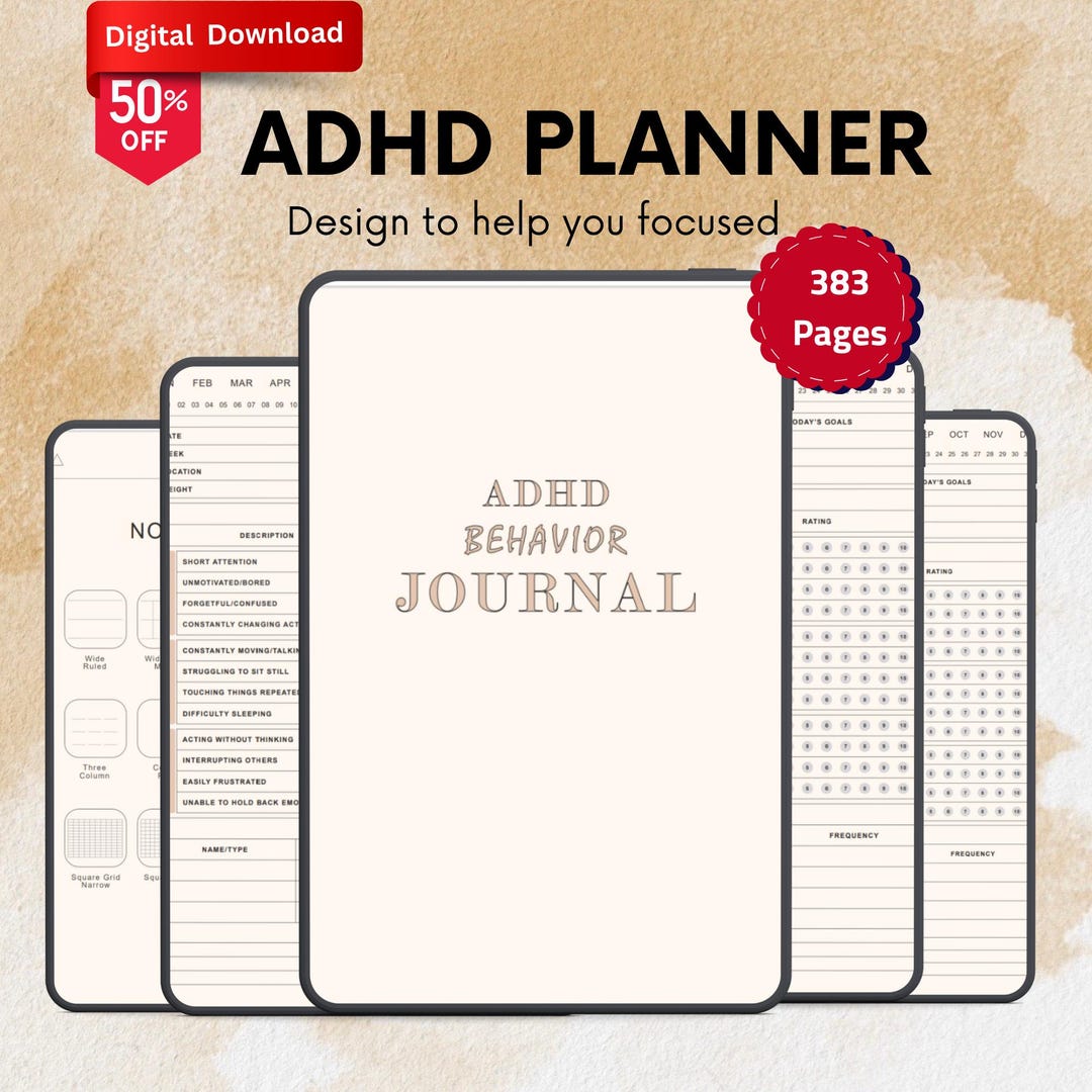 ADHD Digital Work Planner Printable Goodnotes Journal Template | Work ...