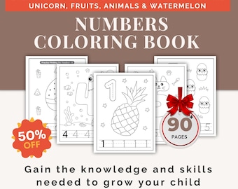 Libro para colorear de números, trazar del 1 al 10, hojas de trabajo para preescolar (PDF)