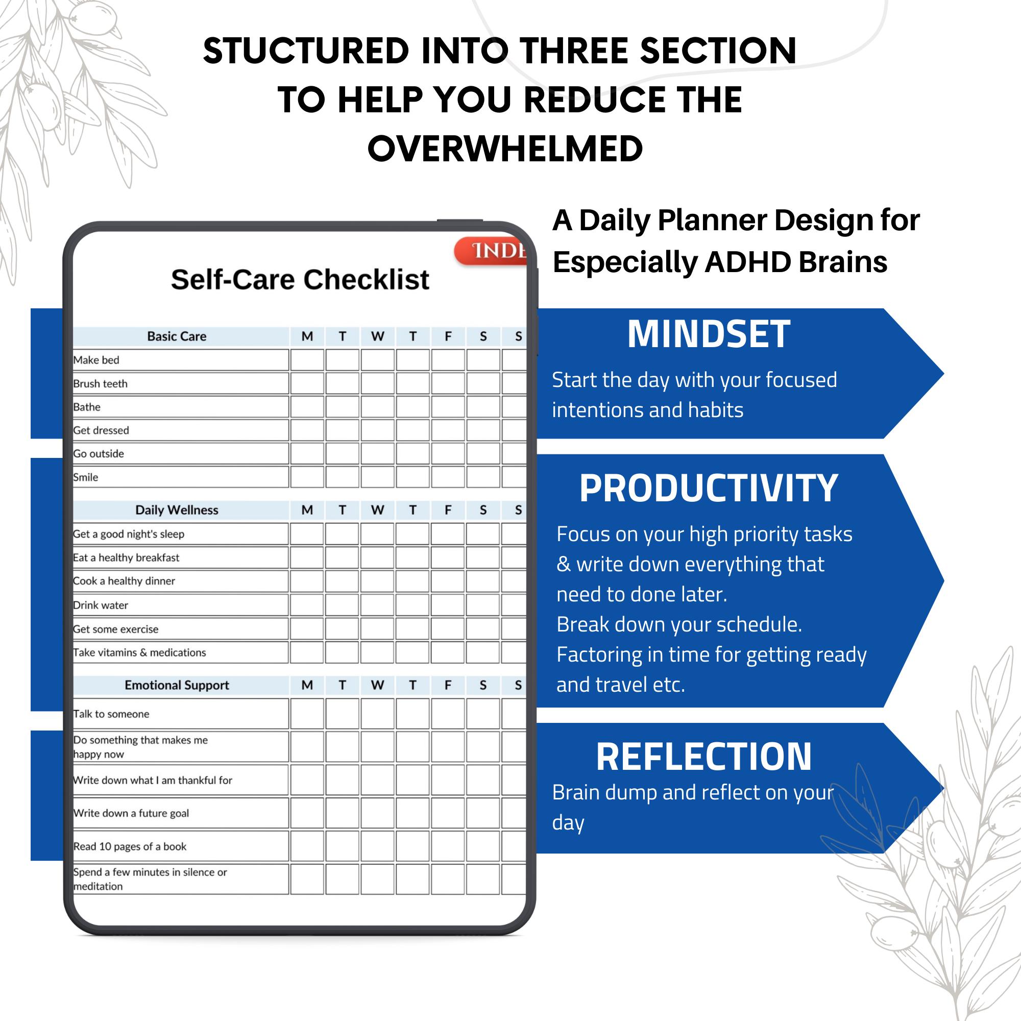 2026 Printable ADHD Brain Dump Digital Planner | Canva Editable ADHD ...