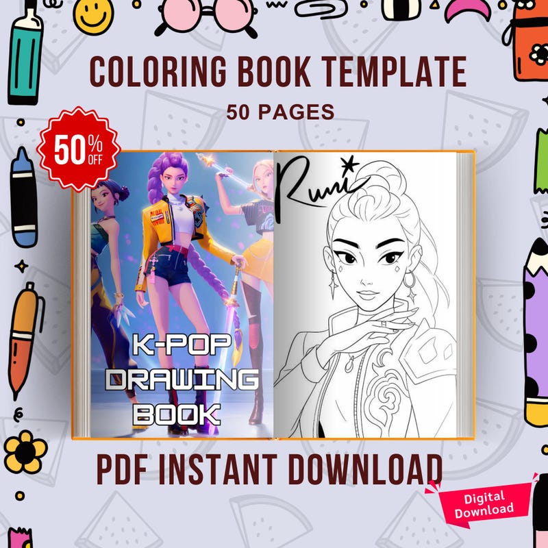 Huntrix coloring pages printable - Etsy México