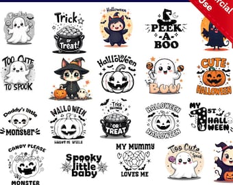 Baby Halloween SVG Bundle, Cute Clipart Designs (Digital Download)