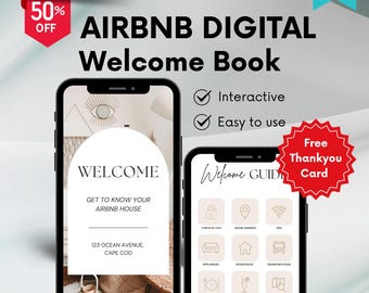 Editable Airbnb Welcome Book Template Canva Host Bundle Kit | Printable Travel Guide Guest book | Digital Rental House Manual