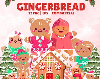 Pan de jengibre, descarga digital, PNG de pan de jengibre, casa de jengibre, hombre de jengibre, Navidad de jengibre, adornos navideños