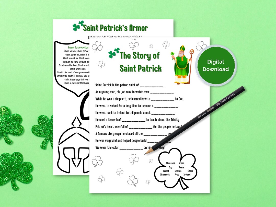Catholic Kids Saint Patrick Activity Sheets, Printable St. Patrick's ...