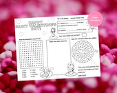 Catholic Kids Saint Valentine Activity Sheet, Printable Catholic School Valentine's Day Worksheet (Digital Download)
