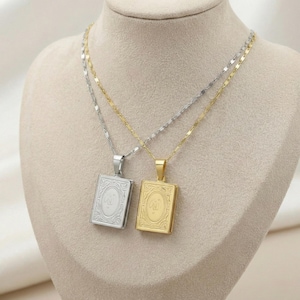 Quran Book Locket Necklace – Allah Pendant with Gold and Silver Options