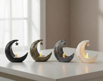 Vela LED de Ramadán / Adornos lunares grabados