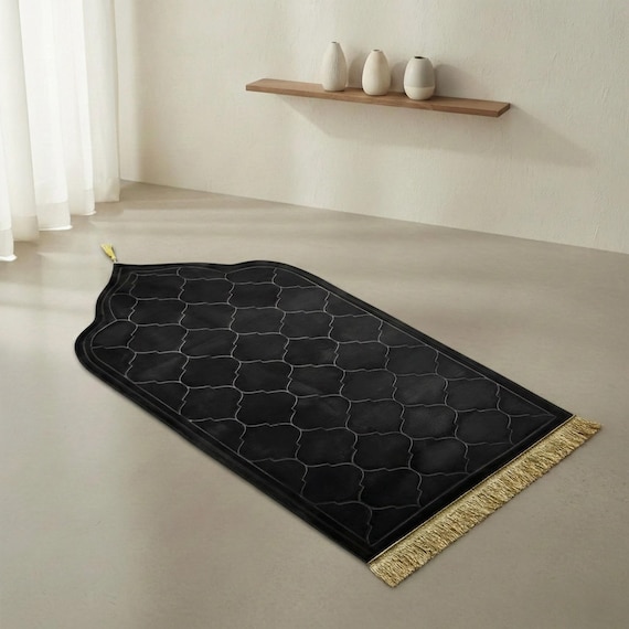 Velvet Islamic Prayer Rug – Mosque Design Mat