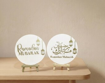Set van 2 schildersezels en acryl ramadan-borddecoratie