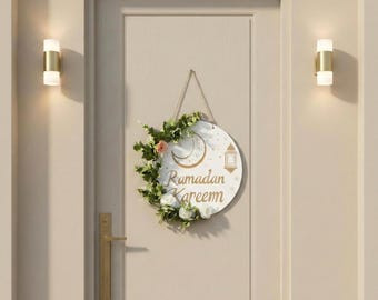Ramadan Kareem Hanging Door Sign Floral