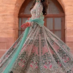 Kasturi Silk Lehenga Set, Heavy Embroidery, Pearl Work, Net Dupatta image 1