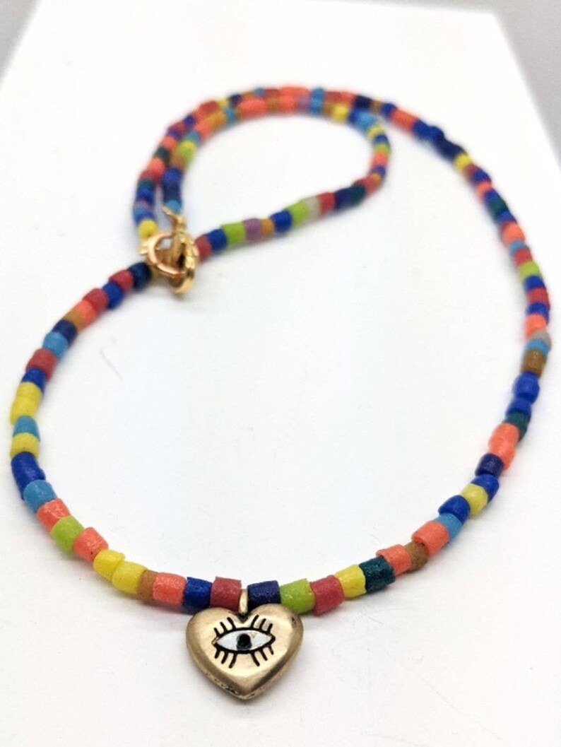 evil eye necklace Beaded necklace gold eye necklace