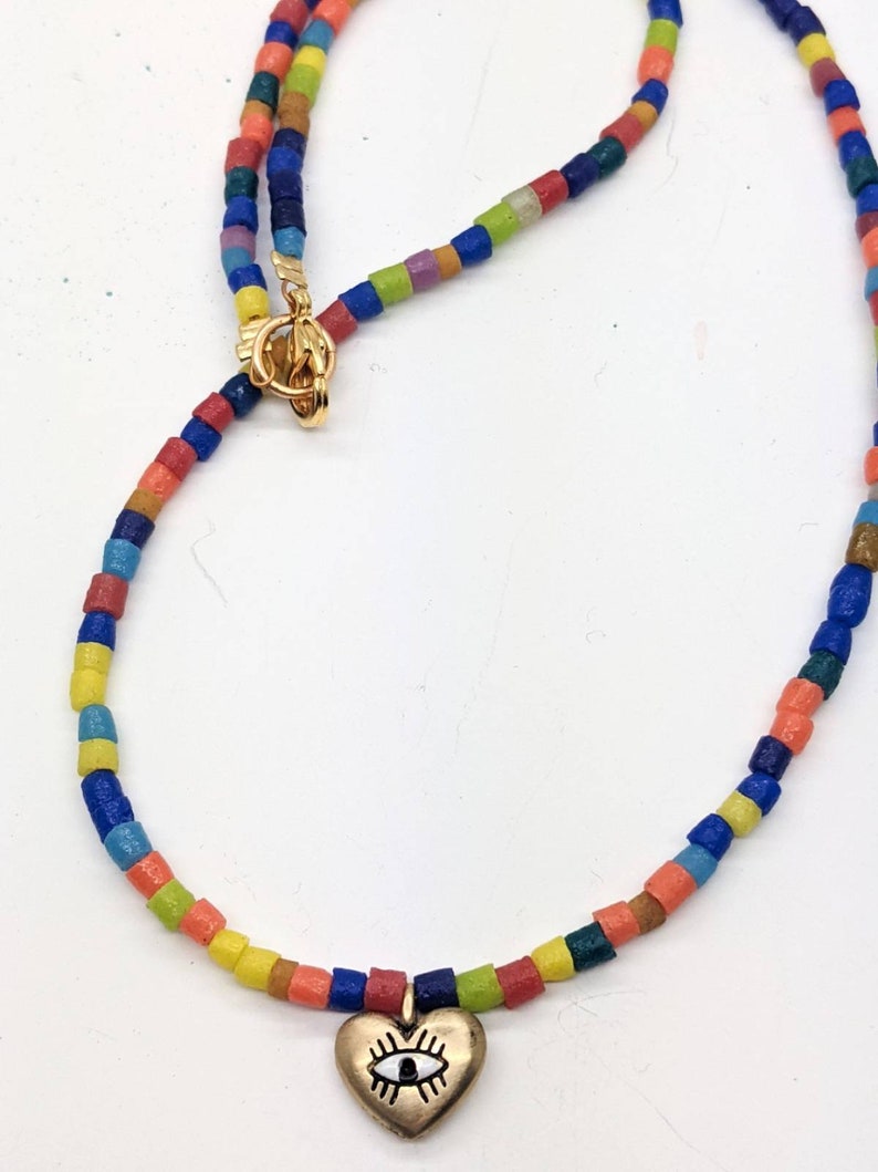 evil eye necklace Beaded necklace gold eye necklace