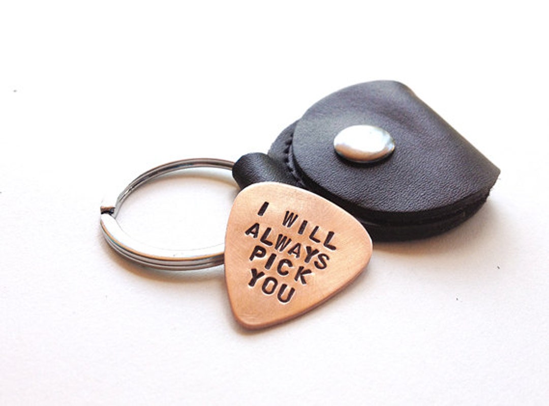 Fathers Day Guitar Pick Gift for Him Guitar Pick Keychain - Etsy
