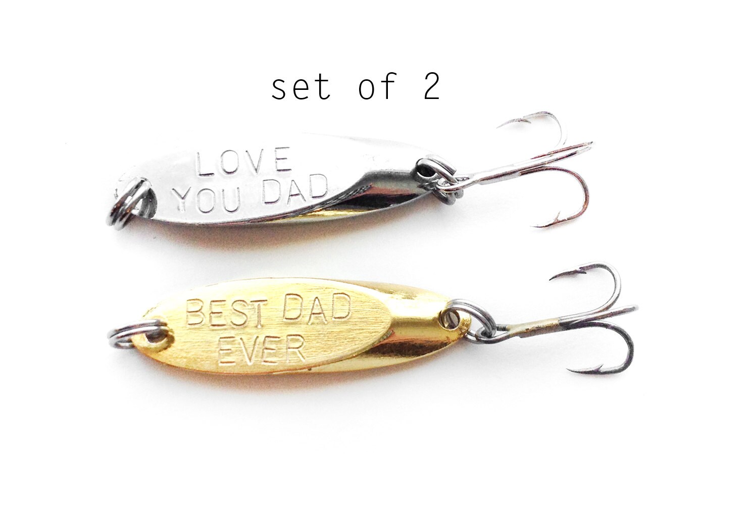 Fishing Lure Set, Dad Gift, Fathers Day Gift, Bass, Custom Stamped