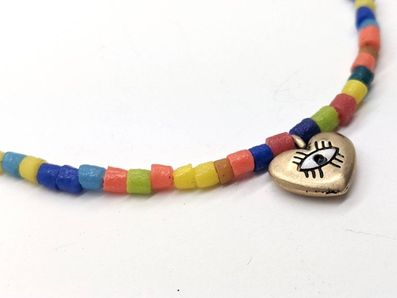 evil eye necklace Beaded necklace gold eye necklace