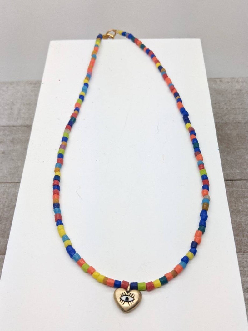 evil eye necklace Beaded necklace gold eye necklace
