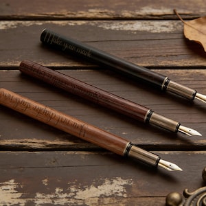 Graduation Gift Personalized Wooden Fountain Pen, Engraved Pen for Graduate, Class of 2026 Grad Gift, Writer Student Graduation Present image 1
