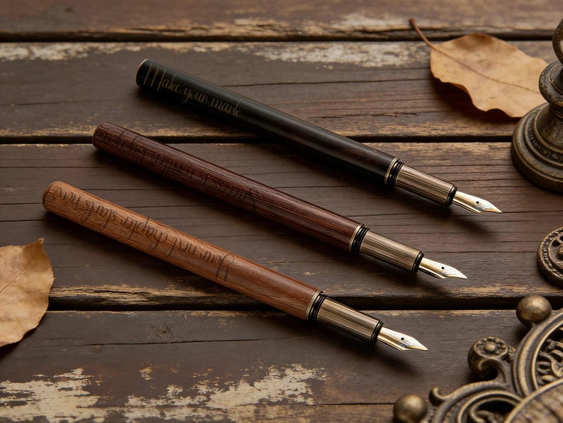 Graduation Gift Personalized Wooden Fountain Pen, Engraved Pen for Graduate, Class of 2026 Grad Gift, Writer Student Graduation Present image 1