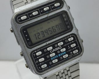 時計 CASIO DATABANK invisible MAChine CASIO VDB-101JIM BLUE INVISIBLE MACHINE DATA BANK WATCH VINTAGE