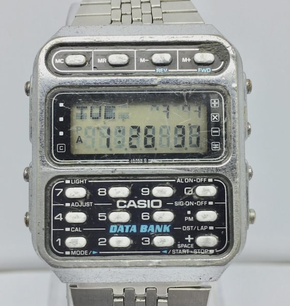 CASIO Data Bank CD-401 Calculator Digital 246 Quartz Vintage Men's CASIO Data Bank CD-401 Calculator Digital 246 Quartz Vintage Men's