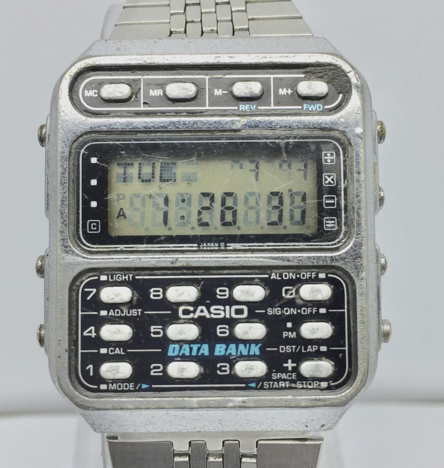 CASIO デジタルレジスター CASIO Data Bank CD-401 Calculator Digital 246 Quartz Vintage Men's
