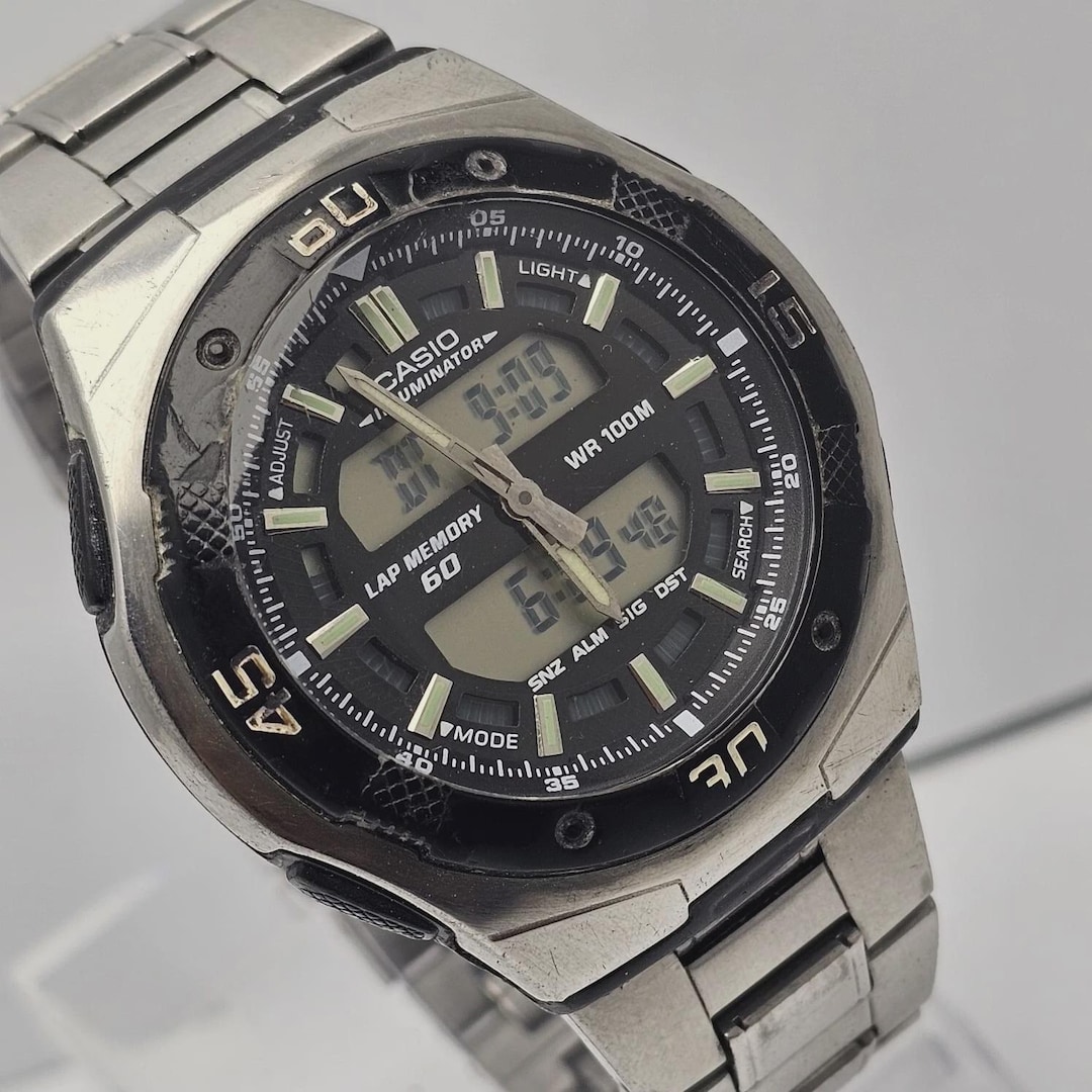 Casio Illuminator 4396 AQ-164W Quartz Alarm Chronograph Ana-digi