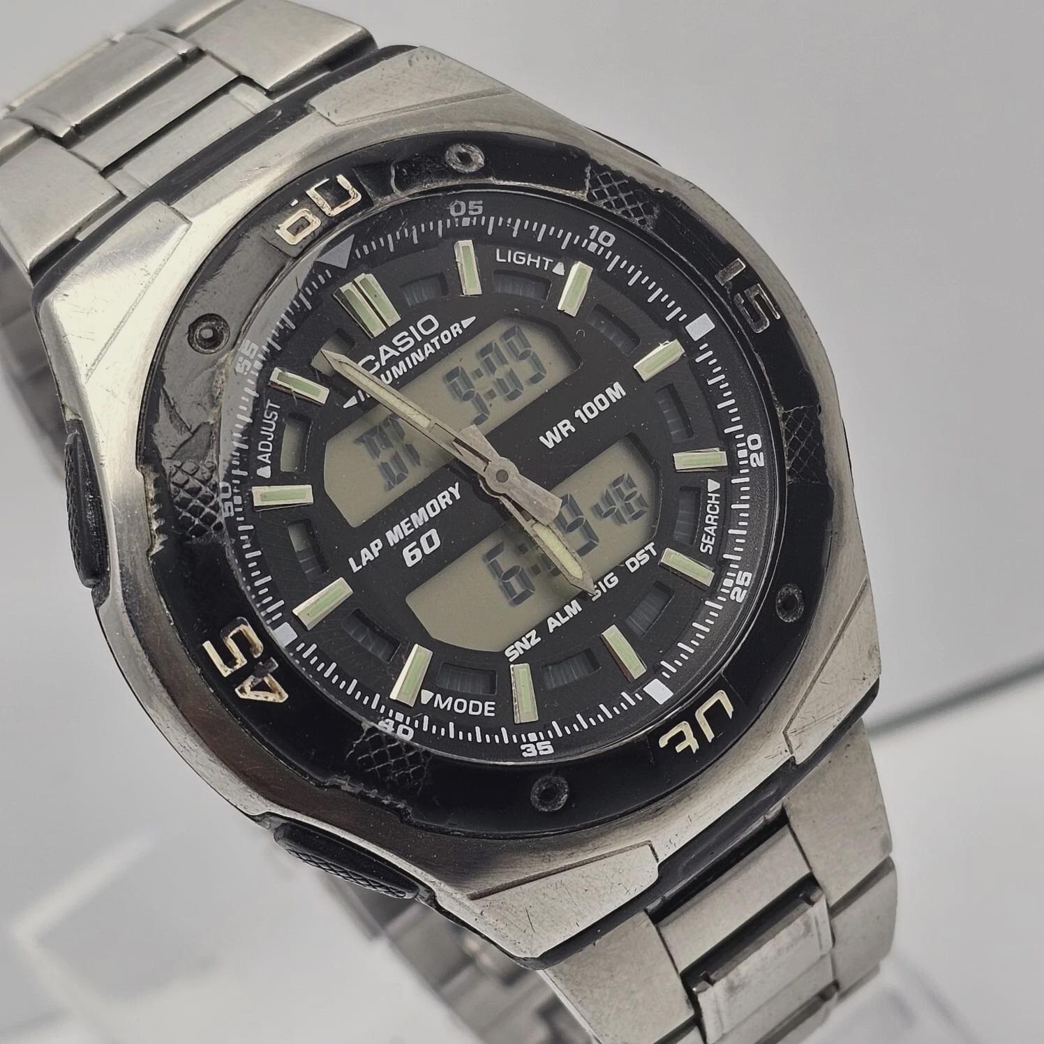 Casio Illuminator 4396 AQ-164W Quartz Alarm Chronograph Ana-digi