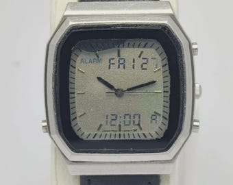 Reloj de hombre vintage Seiko ALBA Y950-5060 Ana Digi Alarm Cronógrafo