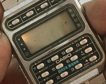 CASIO Data Bank CD-401 Calculator Digital 246 Quartz Vintage Men's