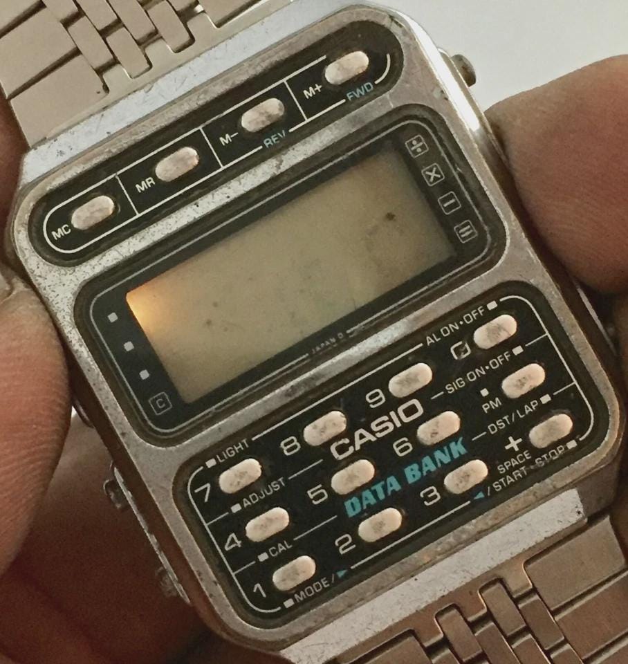 CASIO Data Bank CD-401 Calculator Digital 246 Quartz Vintage Men's
