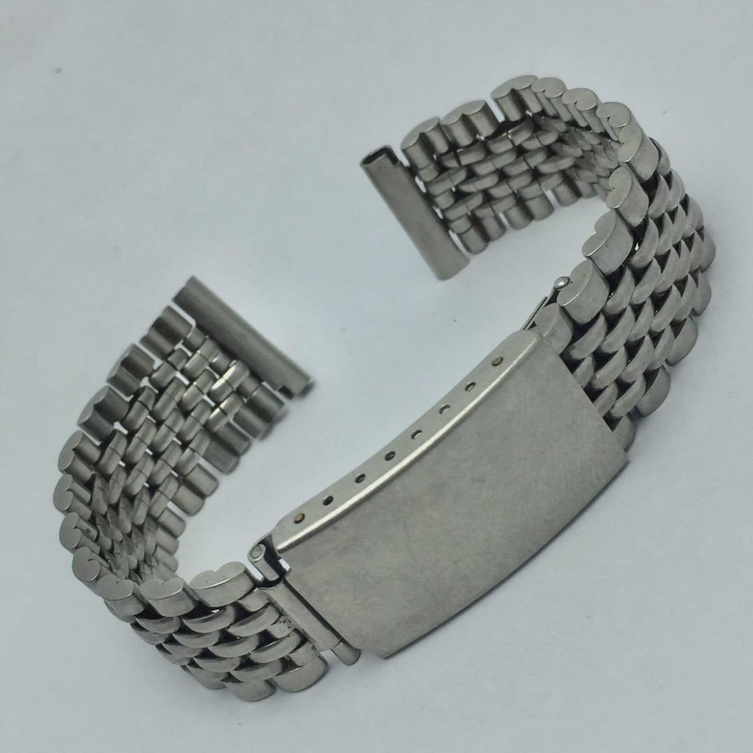 18 Mm Beads of Rice Stainless Steel Men's Watch Bracelet - Etsy