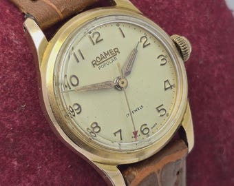 Reloj vintage de cuerda manual Roamer Popular 9917 para mujer
